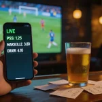 Interface de paris en direct pendant un match de la Coupe du Monde 2026