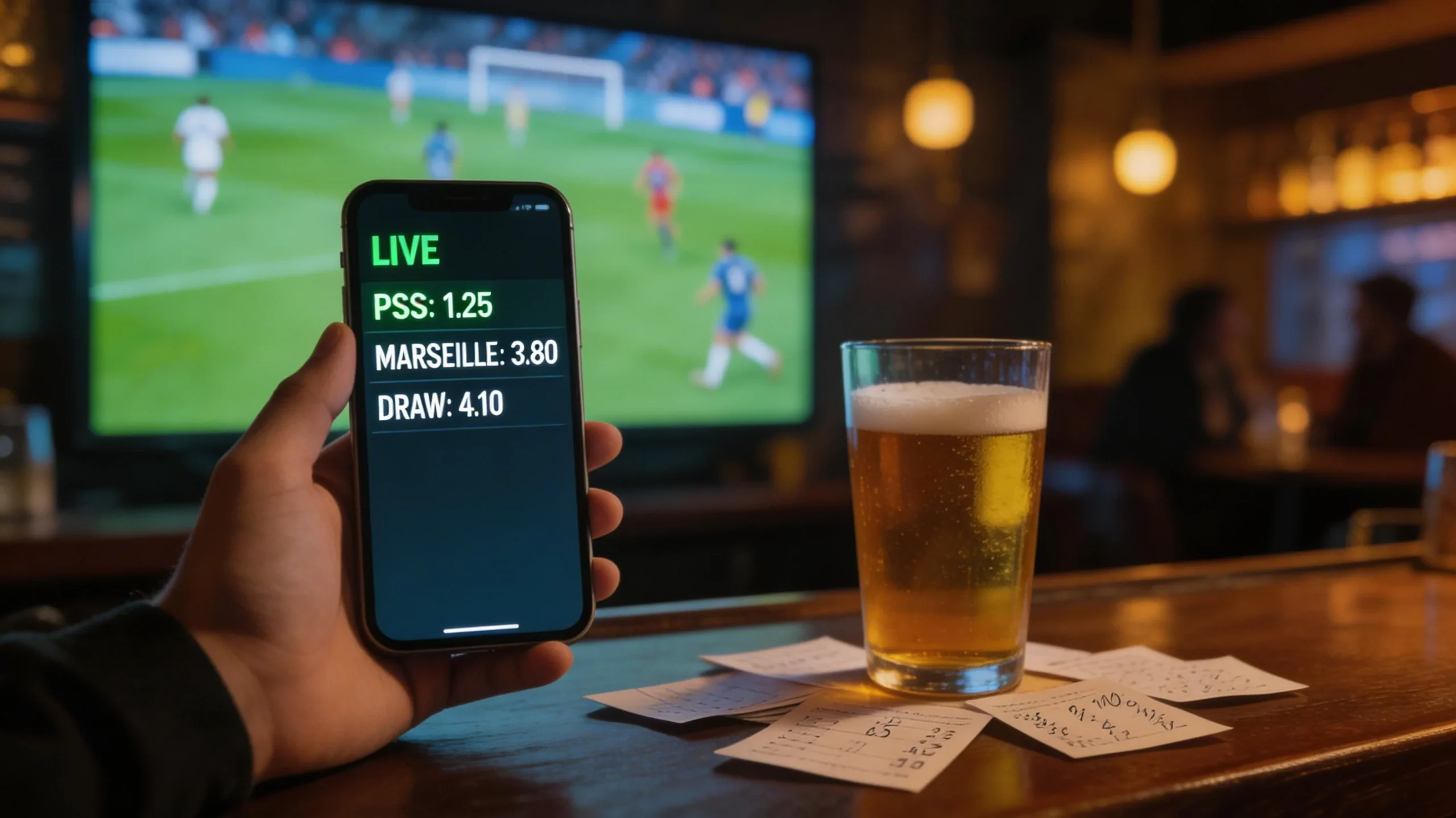 Interface de paris en direct pendant un match de la Coupe du Monde 2026